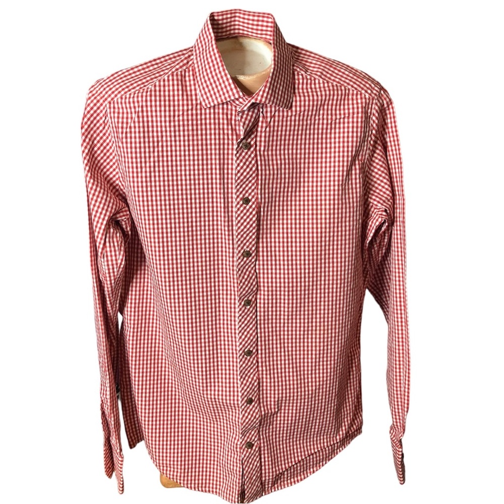 Tailor Store country cotton plaid button up long sleeve mens Shirt Medium‎